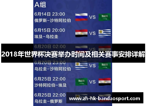 2018年世界杯决赛举办时间及相关赛事安排详解